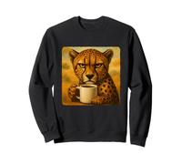 Tazza Cheetah Grumpy Coffee Morning Humor Wildlife Tired Felpa