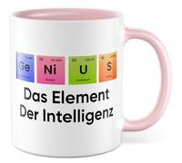 Tazza chimico regalo Genius - L'elemento dell'intelligenza, tazza da caffè chimica laboratorio scienza colleghi fidanzata colleghi idea regalo tavola periodica lavoro studio ricerca ufficio tazza