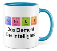 Tazza chimico regalo Genius - L'elemento dell'intelligenza, tazza da caffè chimica laboratorio scienza colleghi fidanzata colleghi idea regalo tavola periodica lavoro studio ricerca ufficio tazza