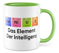Tazza chimico regalo Genius - L'elemento dell'intelligenza, tazza da caffè chimica laboratorio scienza colleghi fidanzata colleghi idea regalo tavola periodica lavoro studio ricerca ufficio tazza