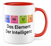 Tazza chimico regalo Genius - L'elemento dell'intelligenza, tazza da caffè chimica laboratorio scienza colleghi fidanzata colleghi idea regalo tavola periodica lavoro studio ricerca ufficio tazza
