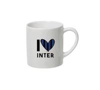 Tazza colazione bianca in ceramica con stampa personaggio a scelta possibilità di personalizzazione Idea regalo festa a tema compleanno battesimo natale bomboniera (I love Inter)