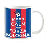 Tazza Colazione o portapenne ufficio Mug personalizzabile Gadget compatibile per il tifoso Keep Calm e Forza rossoblu Serie città love per Bologna