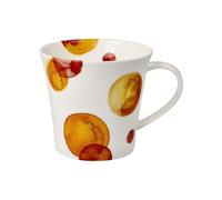 Tazza Colorata Arancione Con Punti Bianchi E Gialli Per 350Ml Goebel Porcellana