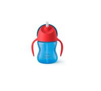 Tazza colorata con cannuccia blu 200ml avent