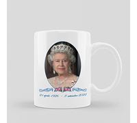 Tazza commemorativa regina Elisabetta II 100% ceramica termica colazione thè tisana caffè Regalo ricordo giubileo morte celebrazione sua maestà Collezionisti 2022 gadget vintage Inghilterra 2022 1952
