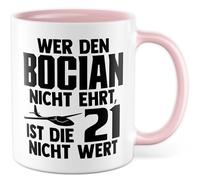Tazza con aliante con scritta - Wer den Bocian nicht ehrt, ist die 21 nicht wert - Tazza da caffè in ceramica da 330 ml - Volare a vela, aereo, pilota, tazza da caffè
