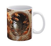 Tazza con atmosfera autunnale e grotta di zucca 3D, tazza con zucca 3D, tazza da caffè con foro di crepa 3D, divertente per compleanno, per famiglia, amici, colleghi, uomini e donne, 11 once
