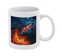 Tazza con bandiera dipinta e manico, tazza da tè personalizzata, tazza da caffè originale, tazze in ceramica antiscivolo ispessite, tazze bianche di lusso da 12 once per uomini, donne, ufficio e lav