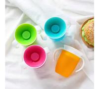 Tazza con beccuccio a 360° anti-perdite con valvola per bere a 360°, manico ergonomico, in materiale siliconico, lavabile a mano, design scomponibile per una facile pulizia Rosa aggiornato,Il buon aiu