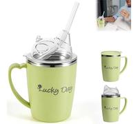 Tazza con Beccuccio per Adulti 350ml con Cannuccia 30cm, Bicchiere Antispruzzo 3 in 1, Bicchieri Alimentazione di Convalescenti, Tazze a Prova di Perdite per Anziani, Pazienti, Disabili, Donne Incinte