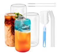 TAZZA CON CANNUCCIA 4 PEZZI TAZZINE CAFFE VETRO 500ML BICCHIERI ACQUA DESIGN MOD