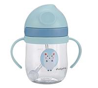 Tazza con Cannuccia per Bambini a Prova di Perdite con Cannuccia Ponderata, Cannuccia a Forma di V, capacità di 250 Ml, Scala Trasparente Che Non Sbiadisce, Plastica Resistente,