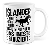 Tazza con cavallo, regalo islandese non sono piccoli, si sono ridotti al meglio, tazza da caffè cavalli, islanda, razza, umorismo, ufficio, idea regalo per fidanzata e moglie con scritta divertente