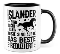 Tazza con cavallo, regalo islandese non sono piccoli, si sono ridotti al meglio, tazza da caffè cavalli, islanda, razza, umorismo, ufficio, idea regalo per fidanzata e moglie con scritta divertente