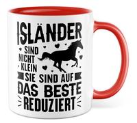 Tazza con cavallo, regalo islandese non sono piccoli, si sono ridotti al meglio, tazza da caffè cavalli, islanda, razza, umorismo, ufficio, idea regalo per fidanzata e moglie con scritta divertente