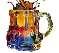 Tazza con chitarra, a tema musicale, per chitarristi, insegnanti, collezionisti, uso quotidiano, casa, viaggi, vacanze, compleanno, pensionamento