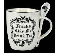 Tazza Con Cucchiaino Da Tè - Freaks Like Me Bevi Tè - ALCHEMY Inghilterra