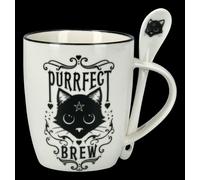 Tazza Con Cucchiaio - Gatto Purrfect Birra - Alchemy Inghilterra di Tè da Caffè