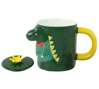Tazza con dinosauro verde con coperchio 400 ml