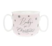 Tazza Con Doppio Manico Per Il Primo Natale Del Bambino - Rosa