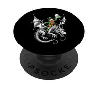 Tazza con leprechaun celtico su drago con birra, divertente irlandese PopSockets PopGrip Adesivo