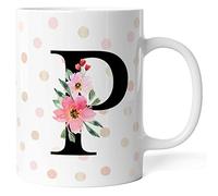 Tazza con lettera Alfabeto - Tutte le lettere dalla A alla Z - Idea regalo originale (P)