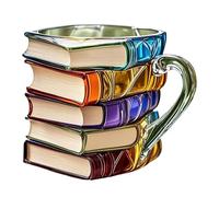 Tazza con libro dipinto, tazza da caffè impilabile, contenitori per tè e latte, per gli amanti della letteratura, elegante tazza vintage in acrilico per cucina, ristorante, casa, succhi di frutta