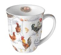 Tazza con motivo di pollo, ca. 10 x 9 cm