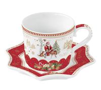 Tazza Con Saucer CHRISTMAS MEMORIES Per 250Ml In Scatola Regalo Easy Life