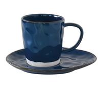 Tazza Con Saucer INTERIORS Blu 250Ml In Porcellana EASY LIFE