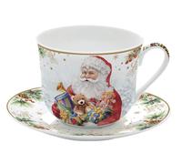 Tazza Con Saucer SANTA IS COMING Babbo Natale Per 400Ml In GB Easy Life