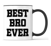 Tazza con scritta Best Bro Ever Tazza Fratello Amico Bra Kumpel - Divertente regalo - Tazza da caffè come idea regalo - Tazza da caffè 330 ml - Bianco/Nero
