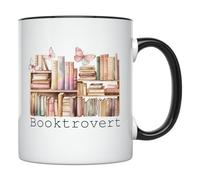 Tazza con Scritta Booktrovert Book Lovers Bookish Book Tazza da Ufficio | Principesse 2 pezzi Divertente Tazza per Tè o Caffè Robusto Coppe Compleanno Natale