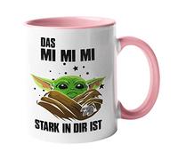 Tazza con scritta "Das Mimimimi stark in dir ist" divertente, ufficio, (tazza rosa, 325 ml)