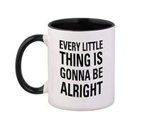 Tazza con Scritta Every Little Thing Is Gonna Be Alright Tazza Amico 2 | pezzi-330ml Riutilizzabile Tazzine Caffè Resistente Tazzine Caffe Mestieri Anniversario