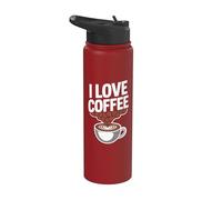 Tazza con scritta "I Love Coffee Beans" Stainless Steel Insulated Water Bottle