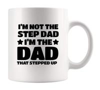Tazza con Scritta I’m Not The Step Dad I’m The Dad That Tazza Bicchiere | Amico 2 pezzi/330 ml Simpatico Coppe Robusto Tazza Colazione Fratello Festa del papà