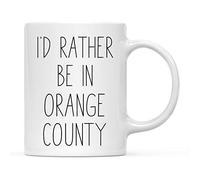 Tazza con Scritta I'd Rather Be in Orange County Tazza Padri 2 pezzi-330ml | Simpatico Tazza per Tè o Caffè Riutilizzabile Tazza da caffè Colazione Compleanno