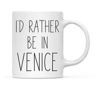 Tazza con Scritta I'd Rather Be in Venice FL Beach City Mug Mamma 2 | pezzi-330ml Riutilizzabile Tazza per Tè o Caffè Leggero Tazzine Caffè Parenti Fratello