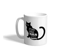 Tazza con Scritta If Cats Could Talk They Wouldn'T Tazza Bicchiere Nonna 2 | pezzi-330ml Divertente Tazza per Tè o Caffè Portatile Coppe Mamma Laurea