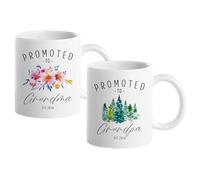 Tazza con scritta in inglese "Promoted To Grandparents Grandma and Grandpa 2024", regalo per annuncio di gravidanza per nonni, tazza da caffè, regalo per la prima volta, per la nonna futura e il