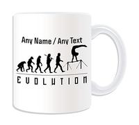 Tazza con scritta in lingua inglese "Bars Design" (design volution, bianco) con qualsiasi nome e messaggio su unico, contorno del giocatore di squadra, gioco olimpico, sport, asimmetrica, ginnastica,