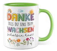 Tazza con scritta in lingua tedesca "Dankdass du uns beim wachsen gehilfen hast!" - Tazza da caffè 330 ml in ceramica - Bambini famiglia mamma papà tazza caffè