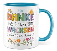 Tazza con scritta in lingua tedesca "Dankdass du uns beim wachsen gehilfen hast!" - Tazza da caffè 330 ml in ceramica - Bambini famiglia mamma papà tazza caffè