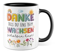 Tazza con scritta in lingua tedesca "Dankdass du uns beim wachsen gehilfen hast!" - Tazza da caffè 330 ml in ceramica - Bambini famiglia mamma papà tazza caffè