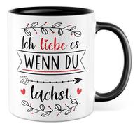 Tazza con scritta in lingua tedesca "Ich liebe es wenn du richst", tazza da caffè per coppia, partner, relazione, San Valentino, amore, idea regalo fidanzata, scritta divertente
