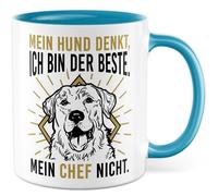 Tazza con scritta in lingua tedesca "My Dog denkkt, ich bin der Beste. Mein Chef nicht., Tazza da caffè per cani, animali domestici, amore, lavoro, famiglia, idea regalo per ufficio, lavoro, meme