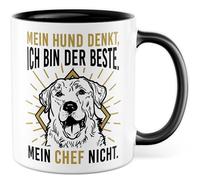 Tazza con scritta in lingua tedesca "My Dog denkkt, ich bin der Beste. Mein Chef nicht., Tazza da caffè per cani, animali domestici, amore, lavoro, famiglia, idea regalo per ufficio, lavoro, meme
