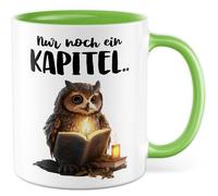 Tazza con scritta in lingua tedesca "Nur noch ein Kapitel… - Tazza da caffè in ceramica 330 ml - Tappetino da lettura Fantasia libro libri amanti dei libri